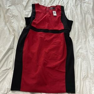 Colorblock Sheath Dress - Red & Black